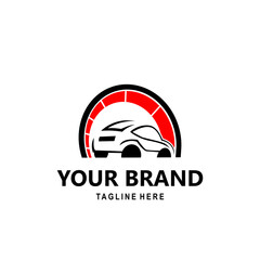 elegant car and speed logo
