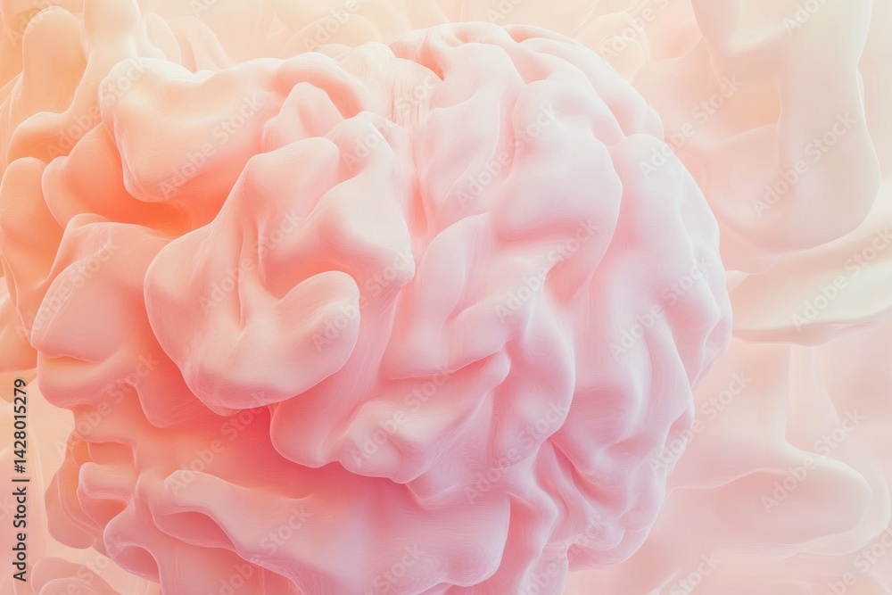 Aufkleber abstract representation of a human brain surrounded by soft hues in a serene backdrop