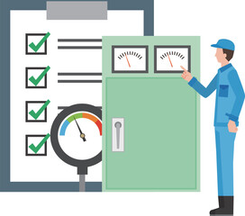 設備の日常点検をする男性作業員