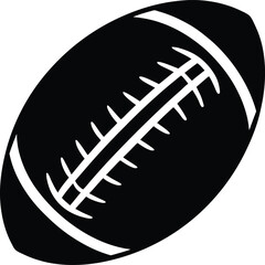 American Football Ball in Black | Bold Sports Silhouette Vector for Print, Game & Athletic Vector EPS Format