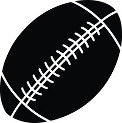 American Football Ball in Black | Bold Sports Silhouette Vector for Print, Game & Athletic Vector EPS Format