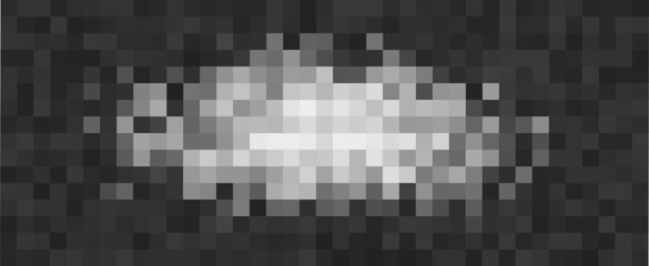 Wide Grayscale Pixelated Blur, Blurred shape. Privacy censorship effect for news media, secret info, interview videos, design overlays, redacted scenes, censoring, hidden Media. Vector Illustration.
