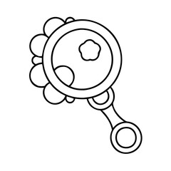 baby rattle icon, baby rattle line art - simple line art of baby rattle, perfect for baby rattle logos and icons