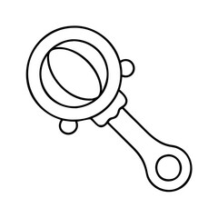 baby rattle icon, baby rattle line art - simple line art of baby rattle, perfect for baby rattle logos and icons