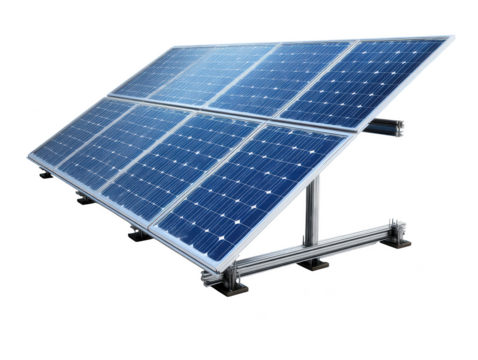 Modern solar panel system energy renewable technology clean power eco sun on transparent background