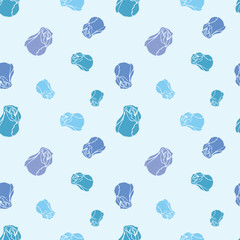 Rose Blue flower vector pattern, Handmade stylized seamless abstract turquoise flowers. hand drawn. Elegant purple petals tints, boy wallpaper, clothing, baby