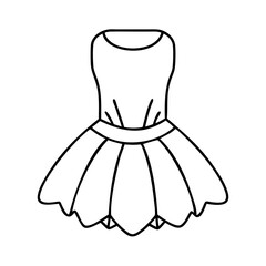 ballet tutu icon, ballet tutu line art - simple line art of ballet tutu, perfect for ballet tutu logos and icons