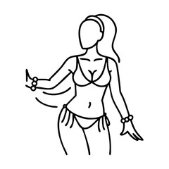 belly dancer silhouette icon, belly dancer silhouette line art - simple line art of belly dancer silhouette, perfect for belly dancer silhouette logos and icons