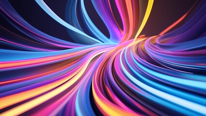 Obraz premium Dynamic Ribbons of Light with Vibrant Hues Creating a Seamless Wave Effect for Modern Corporate Promotions