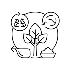 biodegradable icon, biodegradable line art - simple line art of biodegradable, perfect for biodegradable logos and icons