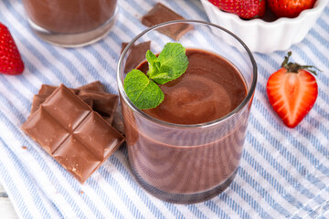 Homemade chocolate pudding dessert