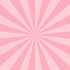 Pink abstract background with pink rays. Vector illustration. Square vintage banner with sun rays. Flash and explosion of color. Modern flyer for discount and sale. Retro template for design.