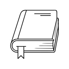 book with ribbon bookmark icon, book with ribbon bookmark line art - simple line art of book with ribbon bookmark, perfect for book with ribbon bookmark logos and icons