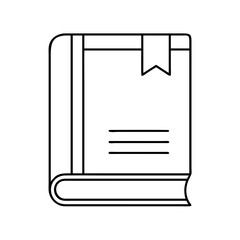 book with ribbon bookmark icon, book with ribbon bookmark line art - simple line art of book with ribbon bookmark, perfect for book with ribbon bookmark logos and icons