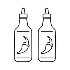 bottle of hot sauce icon, bottle of hot sauce line art - simple line art of bottle of hot sauce, perfect for bottle of hot sauce logos and icons