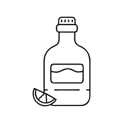 bottle of mezcal icon, bottle of mezcal line art - simple line art of bottle of mezcal, perfect for bottle of mezcal logos and icons