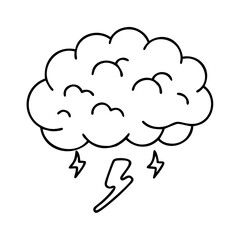 brainstorm cloud icon, brainstorm cloud line art - simple line art of brainstorm cloud, perfect for brainstorm cloud logos and icons