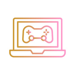 Fototapeta premium Gaming Laptop Icon Design