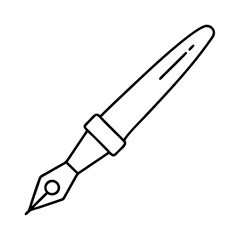 calligraphy pen icon, calligraphy pen line art - simple line art of calligraphy pen, perfect for calligraphy pen logos and icons
