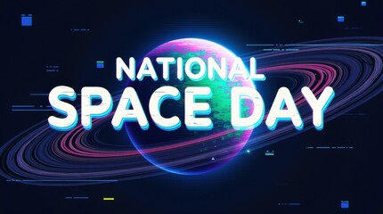 Celebrating national space day exploring cosmic wonders in a vibrant digital universe