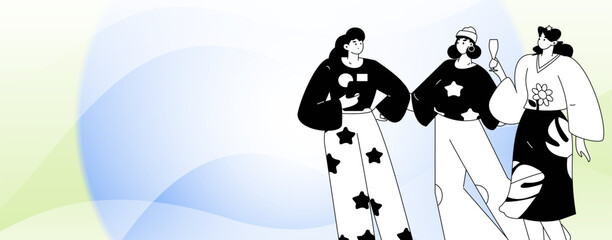 3.12 International Women's Day professional women flat character vector concept operation hand drawn illustration
