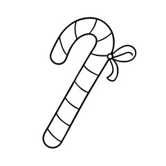 candy cane icon, candy cane line art - simple line art of candy cane, perfect for candy cane logos and icons