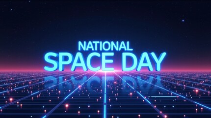 Celebrating national space day a spectacular cosmic event in a futuristic digital landscape