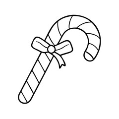 candy cane icon, candy cane line art - simple line art of candy cane, perfect for candy cane logos and icons