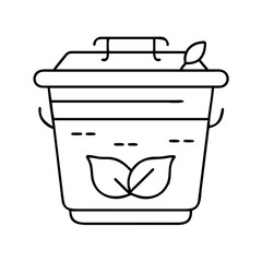 compost bin icon, compost bin line art - simple line art of compost bin, perfect for compost bin logos and icons