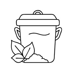 compost bin icon, compost bin line art - simple line art of compost bin, perfect for compost bin logos and icons