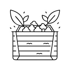 compost bin icon, compost bin line art - simple line art of compost bin, perfect for compost bin logos and icons