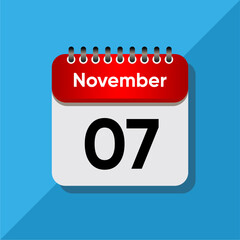 Fototapeta premium Bold Red November Icon – Minimalist Daily Calendar Design