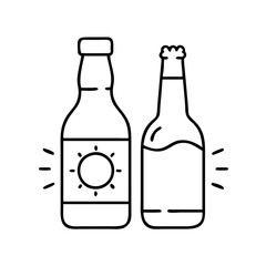 corona bottle icon, corona bottle line art - simple line art of corona bottle, perfect for corona bottle logos and icons