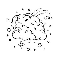 cosmic dust cloud icon, cosmic dust cloud line art - simple line art of cosmic dust cloud, perfect for cosmic dust cloud logos and icons