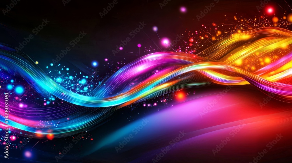 Poster dynamic background illustrating the intersection of light and information.