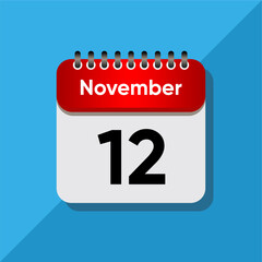 Fototapeta premium Bold Red November Icon – Minimalist Daily Calendar Design