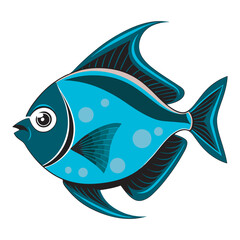 Obraz premium Pomfret fish vector art illustration.