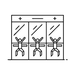 dance studio mirror icon, dance studio mirror line art - simple line art of dance studio mirror, perfect for dance studio mirror logos and icons