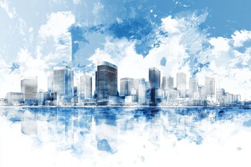 Naklejka premium Abstract cityscape with a painted effect.