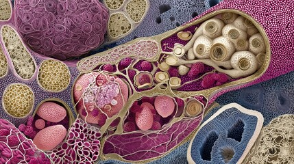 Preeclampsia Awareness Month. Detailed depiction of normal and preeclamptic lung glomeruli, highly detailed cellular structures, microscopic view, professional medical illustration