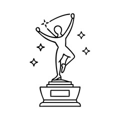 dance trophy icon, dance trophy line art - simple line art of dance trophy, perfect for dance trophy logos and icons