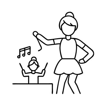 dancing ballerina conducting music clip art preview