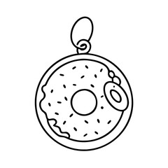 doughnut keychain icon, doughnut keychain line art - simple line art of doughnut keychain, perfect for doughnut keychain logos and icons