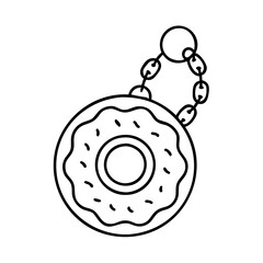 doughnut keychain icon, doughnut keychain line art - simple line art of doughnut keychain, perfect for doughnut keychain logos and icons