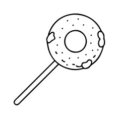 doughnut on a skewer icon, doughnut on a skewer line art - simple line art of doughnut on a skewer, perfect for doughnut on a skewer logos and icons