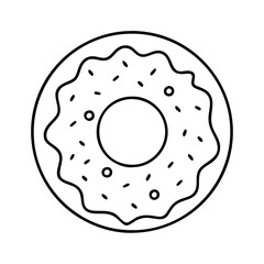 doughnut shaped cookie icon, doughnut shaped cookie line art - simple line art of doughnut shaped cookie, perfect for doughnut shaped cookie logos and icons