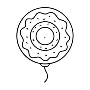 recommend clip art: doughnut shaped balloon icon, doughnut shaped balloon line art - simple line art of doughnut shaped balloon, perfect for doughnut shaped balloon logos and icons