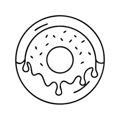 doughnut with caramel drizzle icon, doughnut with caramel drizzle line art - simple line art of doughnut with caramel drizzle, perfect for doughnut with caramel drizzle logos and icons