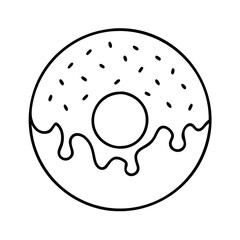 Obraz premium doughnut with caramel drizzle icon, doughnut with caramel drizzle line art - simple line art of doughnut with caramel drizzle, perfect for doughnut with caramel drizzle logos and icons
