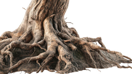 Fototapeta premium Realistic Gnarly Roots of Old Pine Tree Transparent Background